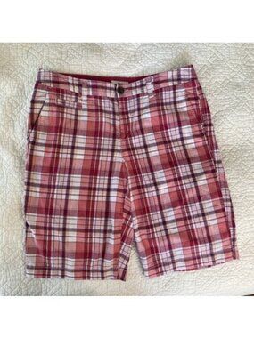 G. H. Bass & Co. Madras Plaid Shorts Size 8 100 % Cotton Summer Preppy Retro